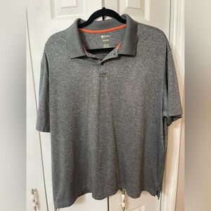 HAGGER Clothing Men's Gray with accent orange collar Polo Shirt XXL/EEG
